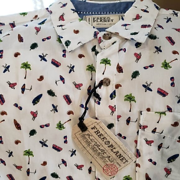 NWT NEW Free Planet Boys Short Sleeve Button-Down Shirt - Picture 2 of 10